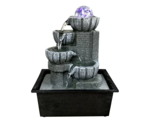 5 Συντριβάνι διακοσμητικό με τρεχούμενο νερό και φωτισμό Feng Shui