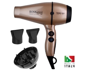 Boss 6000 Champagne Ultra Ionic Line Επαγγελματικό Πιστολάκι Μαλλιών Με 2 Στόμια & Φυσούνα