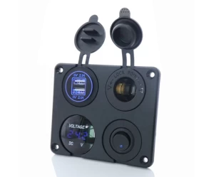  Kewig SP11 Πάνελ με Ψηφιακό Βολτόμετρο, 2 X USB, Αναπτήρα και Πλήκτρο (ON-OFF) (Θαλάσσια/