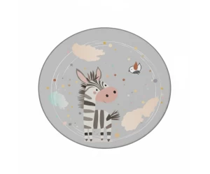  Giggles & Co. Στρογγυλό Παιδικό Χαλί Ζέβρα “Zebra Funk” – Μαλακό 3εκ. (Ø120 εκ.)