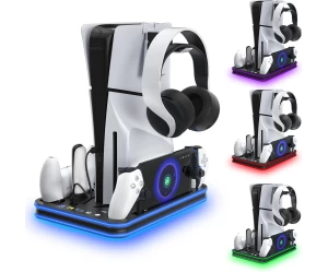  Βάση Φόρτισης PS5 / PS5 Slim & PS Portal με Ψύξη και RGB JYS-P5225 Μαύρη