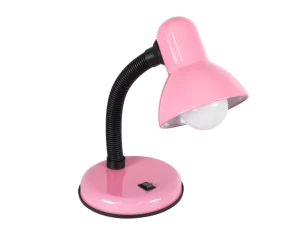 Flexi Desk Pink - Επιτραπέζιο Μονόφωτο E27 Μοντέρνο Μέταλλο Ροζ Καμπάνα - Μ12 x Π12 x Υ32c