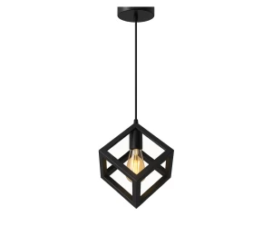 VenCore Cube 6089-10002 - Φωτιστικό Οροφής Μονόφωτο Κρεμαστό Μαύρο Μεταλλικό - Μοντέρνο Σχ