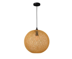 VenCore Araya 6089-10004 - Φωτιστικό Οροφής Μονόφωτο Κρεμαστό Μπεζ Μπαμπου - Μοντέρνο Σχέδ