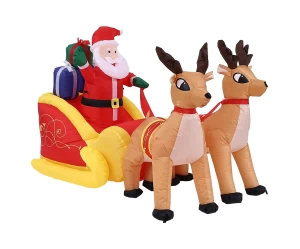 VenCore 8979-10005 - Santa Claus With Sleigh and Reindeers 1.8m - Χριστουγεννιάτικη Φιγούρ