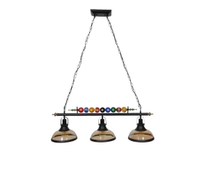VenCore Billiardo III 6089-10042 - Φωτιστικό Οροφής Τρίφωτο Κρεμαστό Μαύρο Μεταλλικό και Μ