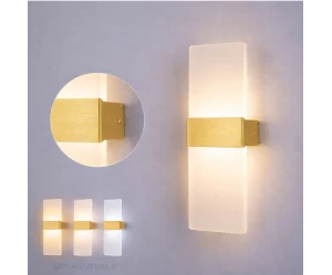 VenCore Aether Gold 6093-20032 - Μοντέρνο Επιτοίχιο Φωτιστικό Απλίκα LED 12W Χρυσό Αλουμίν