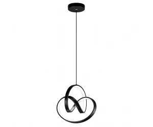 VenCore Loop Black 6089-20006 - Μοντέρνο Κρεμαστό Φωτιστικό Οροφής LED 18W Μαύρο Αλουμίνιο