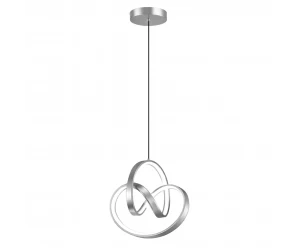 VenCore Loop Silver 6089-20008 - Μοντέρνο Κρεμαστό Φωτιστικό Οροφής LED 18W Ασημί Αλουμίνι