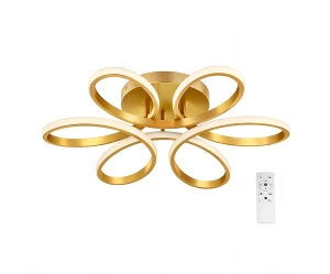 VenCore Lumeo Gold 7741-20024 - Μοντέρνο Φωτιστικό Οροφής Πλαφονιέρα LED 60W Χρυσό Αλουμίν