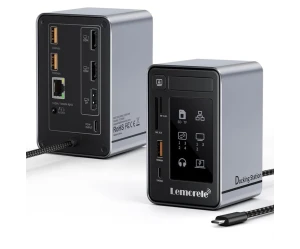 Lemorele TC1000 Docking Station 12-in-1 USB-C με 2×HDMI 4K@60Hz, DisplayPort & 100W PD Μα