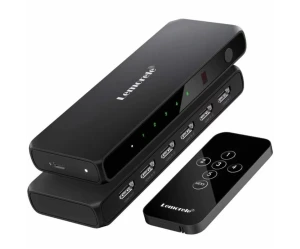  Lemorele G96 HDMI Switch 5-σε-1 με Τηλεχειριστήριο IR (4K@60Hz/HDCP/Plug & Play) Black