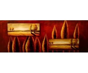 Πίνακας Ζωγραφικής σε Ξύλο 3D Art - Σκούρα Δέντρα 3D  -  B     160 X 60