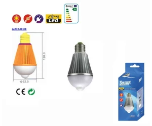 ΛΑΜΠΑ LED E27 ΜΕ ΑΝΙΧΝΕΥΣΗ ΚΙΝΗΣΗΣ ΚΑΙ ΟΠΤΙΚΗ ΓΩΝΙΑ 360°