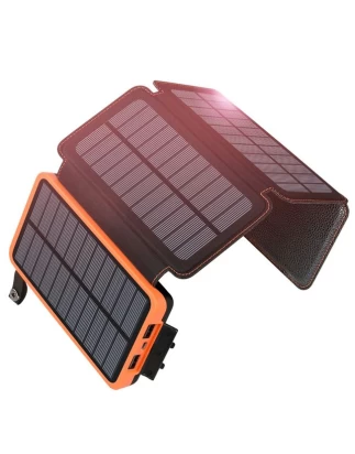 Ηλιακός φορτιστής - Power Bank 10.000 mah - Φακός _Αναδιπλούμενο αδιάβροχο ηλιακό panel για φόρτιση USB συσκευών για κινητά - MP3 - MP4 - Camera ΟΕΜ
