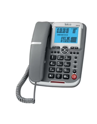 Ενσύρματο τηλέφωνο επιτραπέζιο Telco με αναγνώριση κλήσης ανοιχτή συνομιλία και 10 μνήμες και φωτιζόμενη οθόνη + 16 μελωδίες κλήσεων 