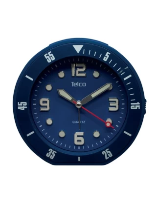 Επιτραπέζιο Αθόρυβο Ρολόι με Rubber Φινίρισμα μπλε Telco Mod 2809