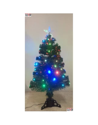 Χριστουγεννιάτικο δέντρο αυτοφωτιζόμενο ύψους 60cm με πολύχρωμα λαμπάκια led και οπτικές ίνες OEM
