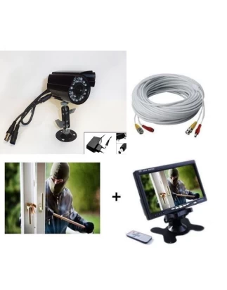 Σετ επίβλεψης Κάμερα ασφαλείας 700 TVL ccd αδιάβροχη με νυχτερινή λήψη 24 led - Βάση και μ