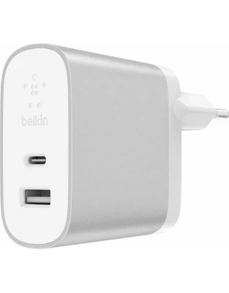 Belkin Boost Charge Home Charger Διπλός Φορτιστής USB-C + USB-A - White (F7U061dq-SLV)