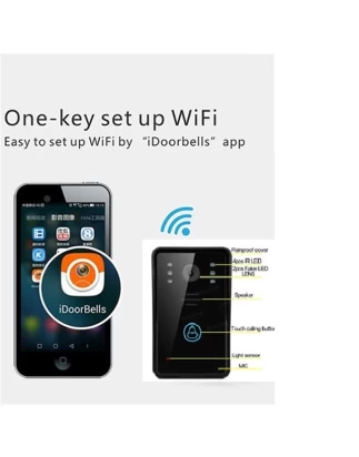 Κάμερα WiFi ενσωματωμένη στο κουδούνι πόρτας - Ειδοποίηση - Εικόνα και συνομιλία από το κι