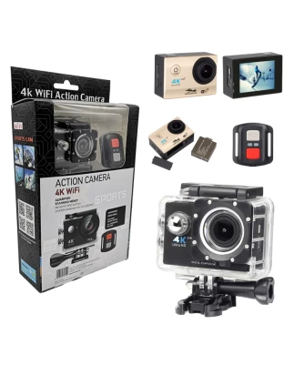 Clever ActionCam 4K 30FPS  Η Μοναδική με Ελληνικό Μενού  16MP  WIFI  Τύπου GoCam Pro 6  Συνδέεται σε Όλα τα Κινητά + Εφαρμογή για κινητά  Αδιάβροχη εως 30m  Τηλεχειριστηριο καρπου + ΔΩΡΟ Βάσεις κράνους ποδήλατου αυτοκινήτου κλπ  Μεγαλη αυτονομια 