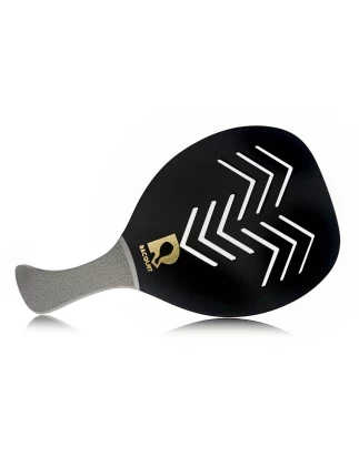 Ρακέτα Παραλίας RACQUET Μαύρη με Τρύπες Βέλη και Γκρί Λοξή λαβή
