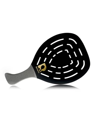 Ρακέτα Παραλίας RACQUET Μαύρη με Τρύπες και Γκρί Λοξή λαβή RACQUET 