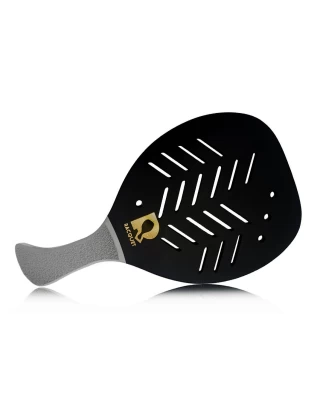 Ρακέτα Παραλίας RACQUET Μαύρη με Τρύπες Σχισμές και Γκρί Λοξή λαβή