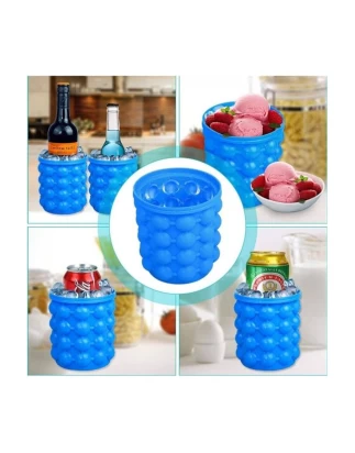 Παγοθήκη Παγοκύστη Σαμπανιέρα Σιλικόνης σε μπλε χρώμα - Ice Cube Maker Genie ΟΕΜ