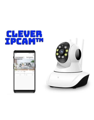 Clever IPcam  Ip WiFi κάμερα ρομποτική περιστρεφόμενη 360°  HD ανάλυση 960p  2MP φακό με αισθητήρα 1/4 CMOS  Ανίχνευση κίνησης  ONVIF  Ειδοποιήσεις alarm στο κινητό  Live παρακολούθηση 