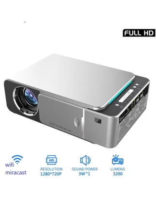 Προτζέκτορας wi fi miracast - Home Cinema Projector LED FULL HD με Ενσωματωμένα Ηχεία + Ρύθμιση FOCUS(συρόμενο πορτάκι on-off) + Κλίσης-Διαγώνιος οθόνης προβολής από 92 έως 380cm. - τέλεια ευκρίνεια