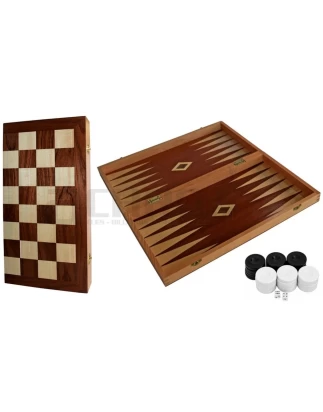 Τάβλι - Σκάκι Ξύλινο με Καπλαμά 