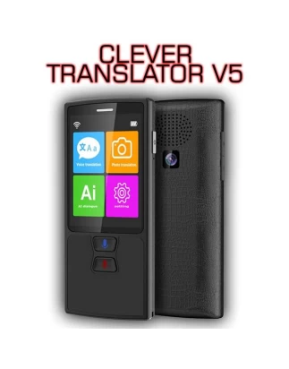 Μεταφραστής Ομιλών CLEVER V5  Οθόνη αφής 2,4 ιντσών LCD  Κάμερα και μετάφραση φωτογραφίας κειμένου  WiFi 2.4ghz  72 γλώσσες  Εως 9 γλώσσες χωρίς σύνδεση στο Ίντερνετ 