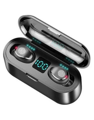 Clever Earbuds F9  Aσύρματα Ακουστικά Bluetooth με θήκη φόρτισης powerbank / stand κινητ