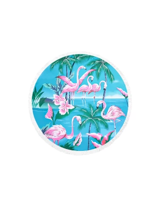 Πετσέτα Θαλάσσης Στρόγγυλη MORSETO Flamingo Τιρκουάζ Φ150
