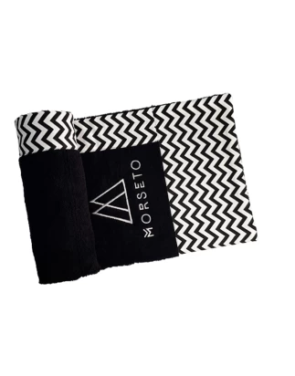 Πετσέτα Θαλάσσης MORSETO Luxury Black Geometric 145 x 80cm