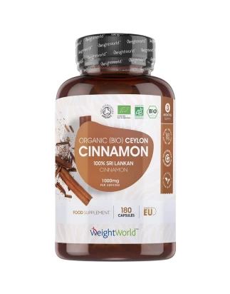 Συμπλήρωμα διατροφής Οργανική Κανέλα WeightWorld 1000mg 180 caps