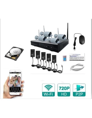 Καταγραφικό NVR HD με 4 ασύρματες κάμερες IP και σκληρό δίσκο 500GB