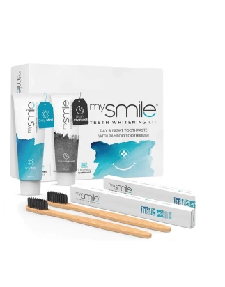 MySmile Day & Night kit 2 οδοντόκρεμες 60ml και 2 Bamboo Οδοντόβουρτσες Eco Masters