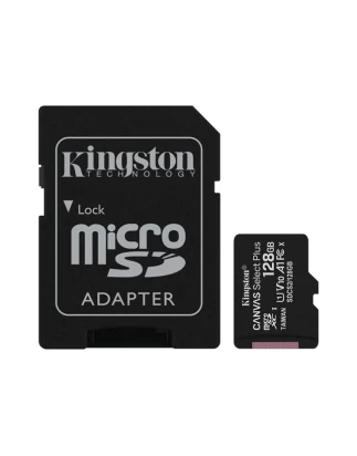 Κάρτα μνήμης Kingston Canvas Select Plus microSDXC 128GB Class 10 U1 V10 A1 UHS-I με αντάπ