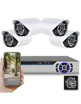 Δικτυακό CLOUD καταγραφικό DVR 4 CH με 4 ενσύρματες αδιάβροχες κάμερες νυχτερινής λήψης 2M