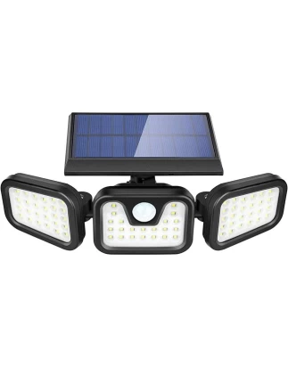 Τριπλός ηλιακός προβολέας LED με 74 smd με ανιχνευτή κίνησης και 3 λειτουργίες
