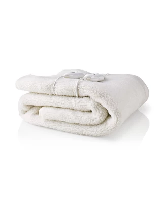 Διπλή ηλεκτρική θερμαινόμενη κουβέρτα 120W, 160 x 140 cm σε λευκό χρώμα. NEDIS PEBL120CWT2