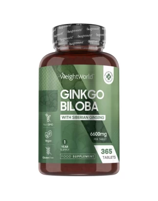 Ginkgo Biloba Siberian Ginseng 6600mg 365tabs WeightWorld