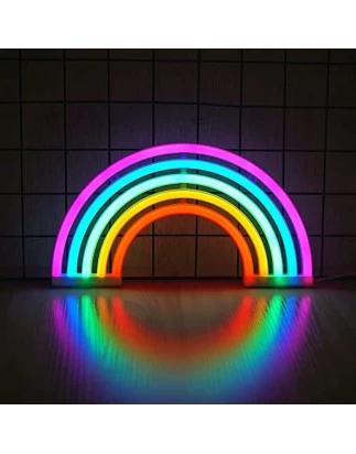 Διακοσμητικό Neon LED Φωτιστικό Ουράνιο Τόξο Πολύχρωμο Decoration Lamp Raibow 28x14 cm 