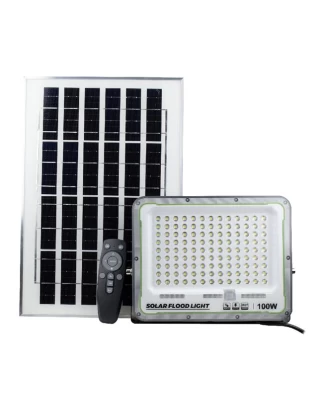 Ηλιακός προβολέας 100 Watt με τηλεχειριστήριο-αισθητήρα φωτός και χρονοδιακόπτη IP67