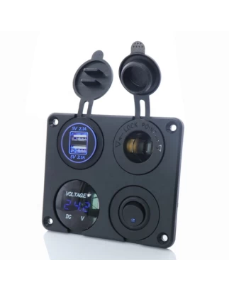  Kewig SP11 Πάνελ με Ψηφιακό Βολτόμετρο, 2 X USB, Αναπτήρα και Πλήκτρο (ON-OFF) (Θαλάσσια/