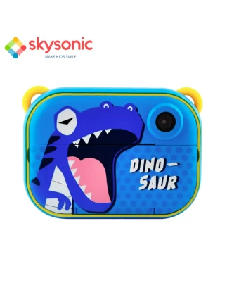  Skysonic Instant Kids Camera με θερμικό εκτυπωτή και εφαρμογή WiFi (Μπλε Δεινοσαυράκι)