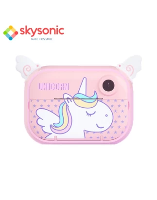  Skysonic Instant Kids Camera με θερμικό εκτυπωτή και εφαρμογή WiFi (Ροζ Μονοκεράκι)